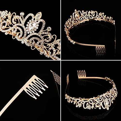 Crystal Tiara Crowns For Women Girls Princess Elegant Crown with Combs Women's Headbands Bridal Wedding Prom Birthday Party