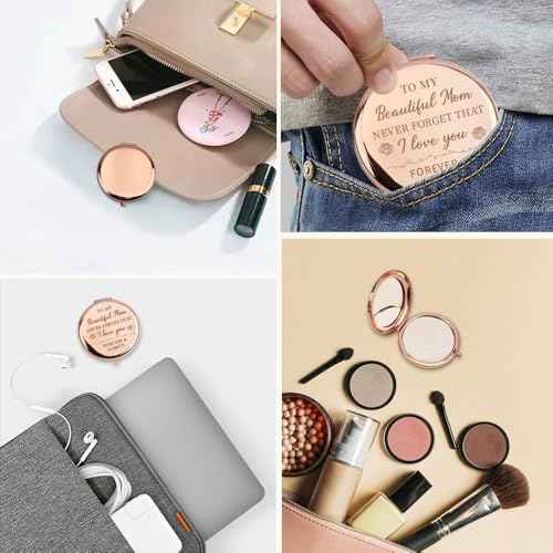 for Mom, Valentines Day Gifts for Mom, Moms Stocking Stuffers, Mother Compact Mirror Birthday Rose Gift for Women, Mother Gift, Presents for Mom for Mum, Christmas Moms Presents