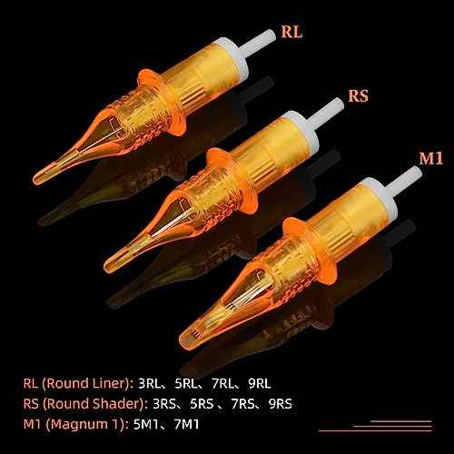 ATOMUS 10pcs Tattoo Cartridge Needles Disposable RL RS M1 Tattoo Needles for Tattoo Machine (9RS)