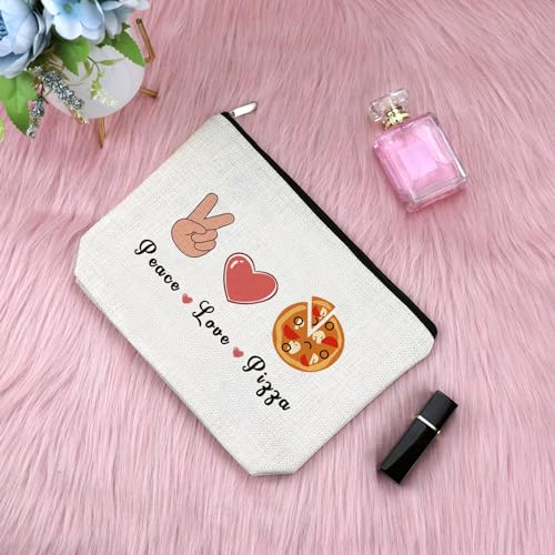 Fun Pizza Themed Cosmetic Bag - Pizza Lover Gift for Women & Foodies - Travel Toiletry Bag & Storage Pouch