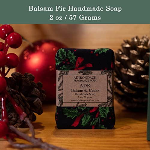 ADK Balsam & Cedar All Natural Soap Bar 2oz., Handmade Vegan Olive Oil Body Soap for Dry and Sensitive Skin, Moisturising for Men, Women & Babies, Produced in the USA