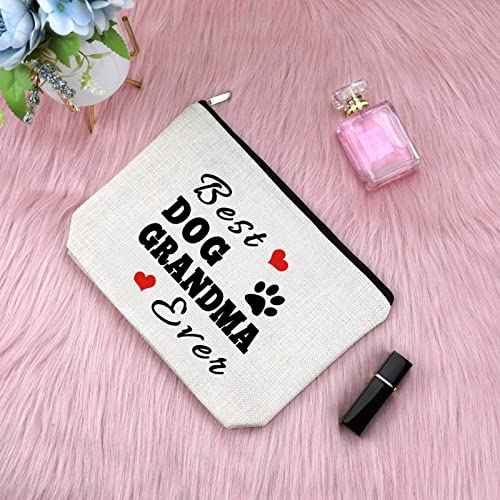 Sfodiary Dog Grandma Gifts Dog Lovers Gift Best Dog Grandma Ever Makeup Bag Pet Owner Rescue Gift Cosmetic Bag Animal Lovers Gift for Women Birthday Mothers Day Gift Travel Cosmetic Pouch