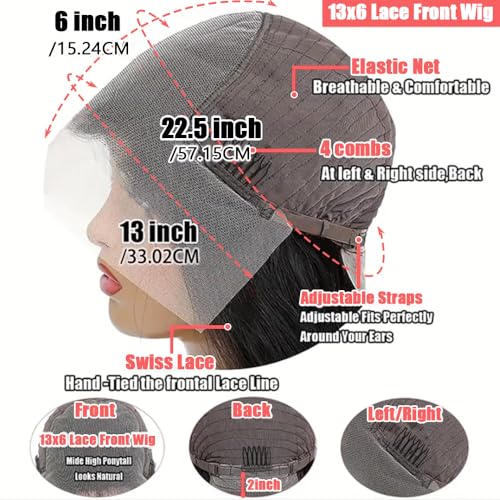 Deep Wave Lace Front Wigs Human Hair 180% Density 13x6 Lace Front Wigs Human Hair Pre Plucked Curly Wig for Women 28 Inch