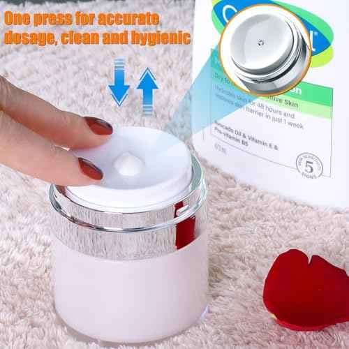 Airless Pump Jar, 1.7 oz Airless Pump Bottles, Travel Lotion Container ? Vacuum Dispenser for Cream ? Leak-Proof TSA-Friendly Design Keeps Cream Fresh ? Multi-Purpose for Lotion, Sunscreen (2 Pack)