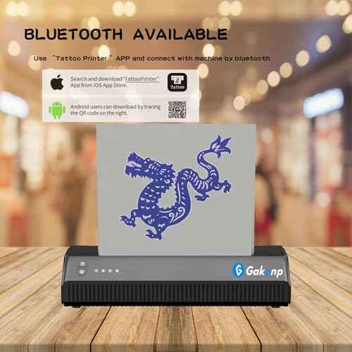 Tattoo Stencil Printer Machine Bluetooth Thermal Wireless Tattoo Stencil Transfer Machine Copier Compatible with Android, iOS & Windows Thermal Tattoo Kit Tattoo Series for Tattoo Supplies
