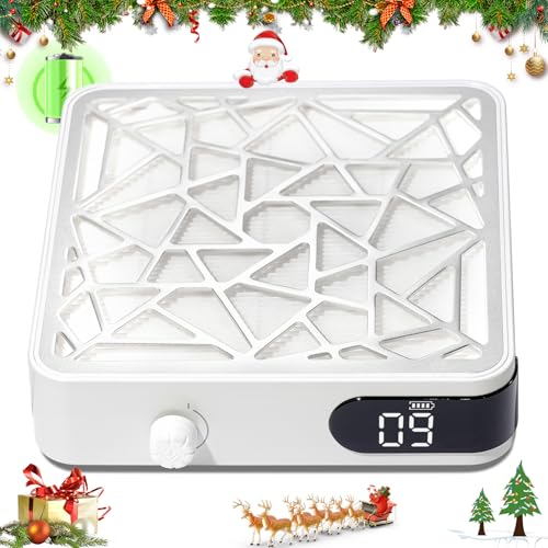 Nail Dust Collector, Cordless Dust Collector Nail Tech, Powerful Vacuum Fan Vent Dust Collector Extractor Dust Suction Machine for Acrylic Nails Polishing, Nail Salon&Home, White