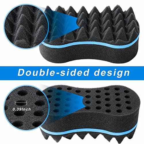 3Pcs Hair Styling Set for All - Curl Brush, Twist Sponge for Textured Hair with Metal Pick