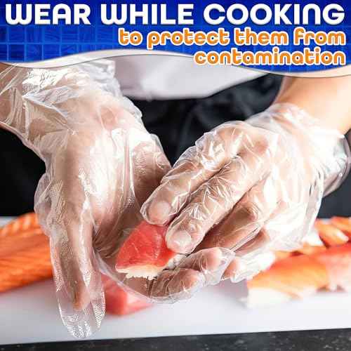 200 Pcs Paraffin Gloves for Hands - Lightweight, Disposable, Transparent, Leak-Proof, Universal Plastic Paraffin Wax Gloves for Hands - Soft, Easy to Use for Cooking, Eating, Cleaning, Hair Coloring