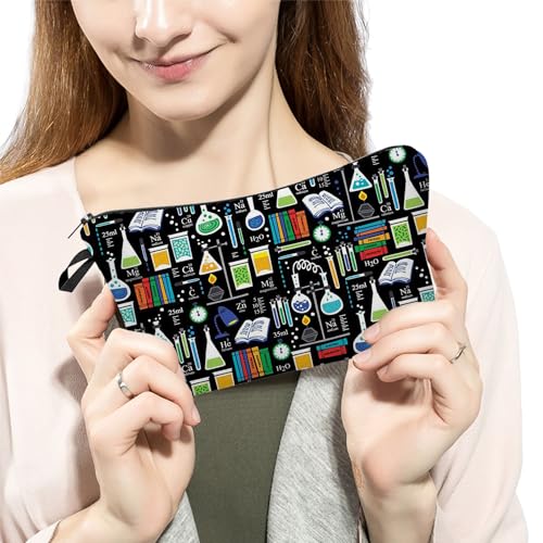 Women Travel Bag Chemistry Pattern Printed Cosmetic Bag Makeup Bag Small Pouch Gift for Women hz7093