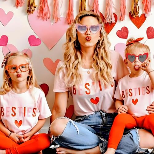 Valentines Headbands for Women - Valentines Heart Headband and Valentines Day Glasses - Glitter Heart Headbands for Valentines Day Decorations for Party - Valentines Clothes for Women (4Pack)