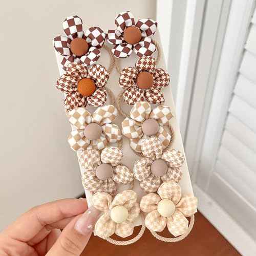 20Pcs Girls Hair Ties No Damage - Colorful Flower Ponytail Holders for Toddlers, Kids, and Babies - Soft, Small Hair Bands and Cute Hair Accessories