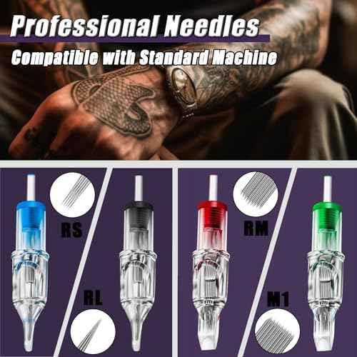 Tattoo Needles Cartridges 20pcs 1205RS Disposable Tattoo Cartridge Needles Round Liner for Beginners or Artists and Rotary Machine