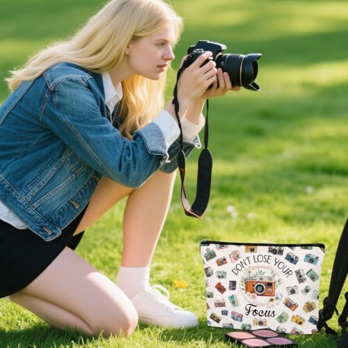 Photographer Gifts Makeup Bag - Photography Gifts Cosmetic Bag for Photographers Women Teacher Friends Photo Lovers, Waterproof Travel Toiletry Organizer Foldable Zipper Pouches