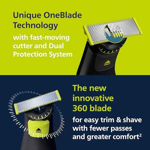 Norelco Philips OneBlade Pro 360 Face + Body, Electric Shaver, Beard Trimmer and Body Groomer, with 360 Blade Technology, 14-Length Precision Comb, Body Kit, Soft Pouch, Model QP6542/70