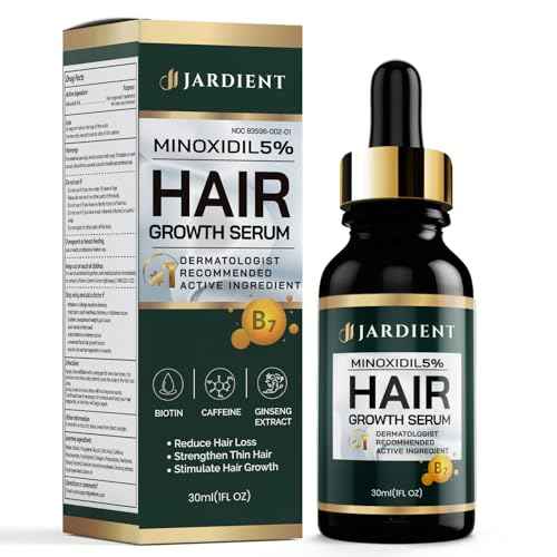 Minoxidil 5% Serum for Men and Women: Hair Growth Oil with Monoxide, Biotin, Beard Growth Kit - Minoxidil Serum - 1 Fl Oz - Prevent Hair Loss, Regrowth Treatment