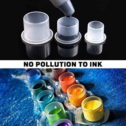 Disposable Ink Caps - Anghie 300PCS Ink Cups Mixed #11 Small #14 Medium #17 Large Tattoo Ink Cap with Base Pigment Cups Caps Microblading Ink Cups for Tattoo Machines Supplies (Mixed-300pcs)