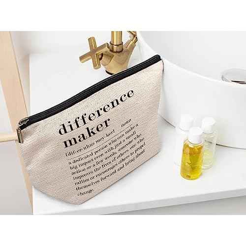 Ayxvt Difference Maker Makeup Bag,Gifts for Leader Teacher,Thank You Appreciation Quote Decorative Women's Makeup Bag Zipper Pouch Travel Toiletry Coworker Girlfriend Women Mom Girls