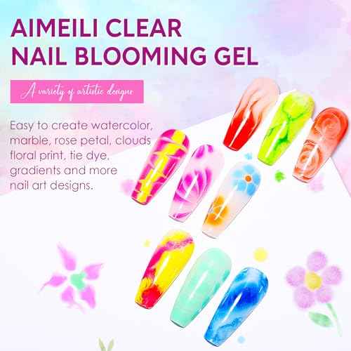 AIMEILI Nail Art Blossom Gel Nail Polish Soak Off UV LED Clear Blooming Gel Manicure 10ml