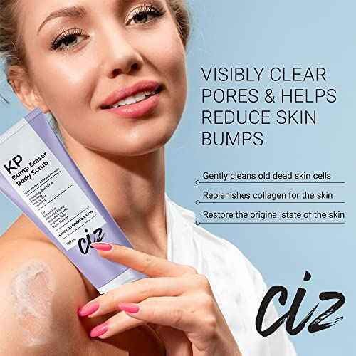 KP Bump Eraser Body Scrub: Exfoliating Keratosis Pilaris, Strawberry Skin Treatment - Smooths Rough, Bumpy, Dry Skin on Arms, Legs, Buttocks - KP Scrub Wash Helps Reduce Ingrown Hair Bumps