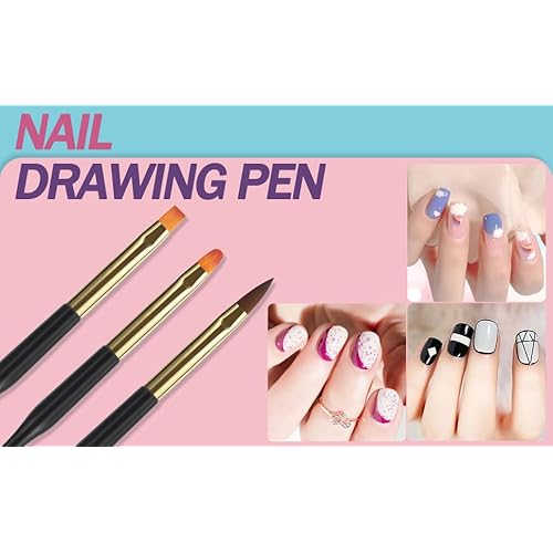 Artdone 35pcs Nail Art Pens brushes,Nail Art Tool Set,Nail Dotting Tools,Nail Dust Brush,Striping Nail Art Brushes for Long Lines,Nail Drawing Pen For Nail Design