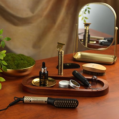 Christmas Gifts for Men, Dad, Him - Mens Grooming Beard Kit, Beard Trimmer, Nose Hair Trimmer, Hair Straightener Brush, Oil, Balm & More, 15pc Beard Kit for Men Care Mens Gift Birthday