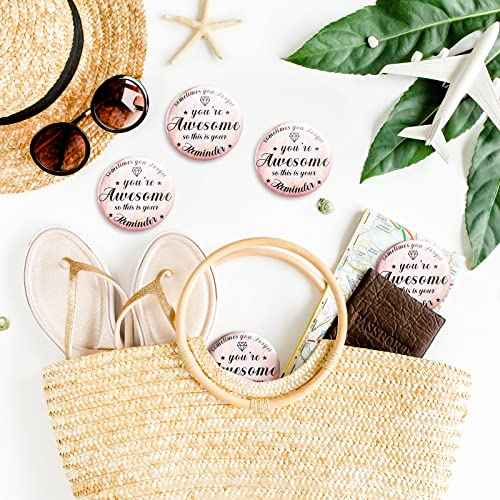 2.76 Inch 36 Pcs Inspirational Compact Mirror Bulk Gifts for Women Mini Pocket Mirror Small Employee Round Makeup for ?Christmas Galentines Mothers Nurse Quinceanera
