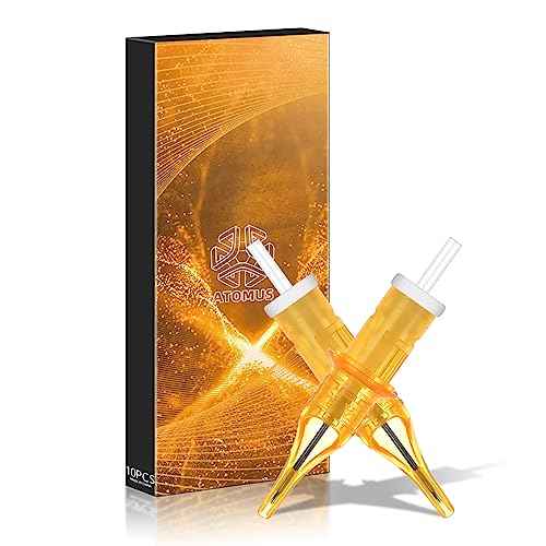 ATOMUS 10pcs Tattoo Cartridge Needles Disposable RL RS M1 Tattoo Needles for Tattoo Machine (9RS)