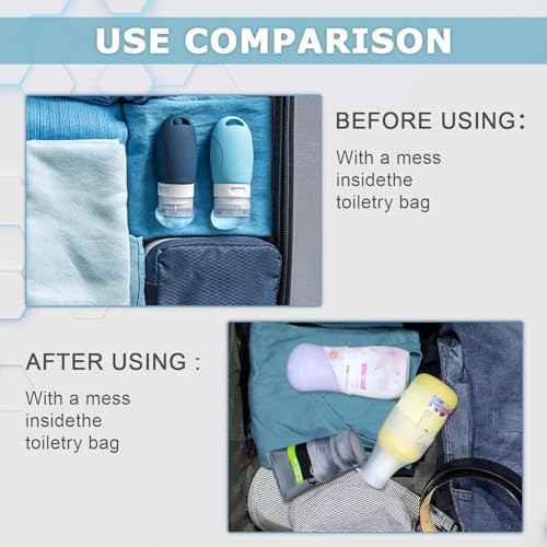 8 Pack Silicone Bottle Covers for Travel, Cruise Must Haves, Travel Essentials for Women Men, Travel Size Toiletries, Cruise Ship Essentials, Travel Accessories Luggage, Elastic Sleeves Leak Proofing