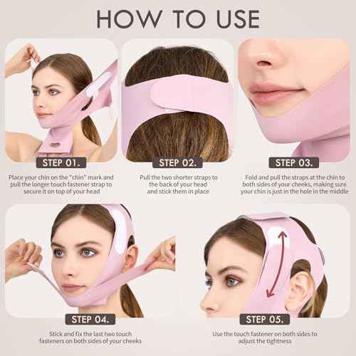 Double Chin Reducer for Jawline Shaper, Comfortable V Line Lifting Mask for Face Lifting and Firming, Chin Strap for Sleeping Prevent Sagging,1pcs
