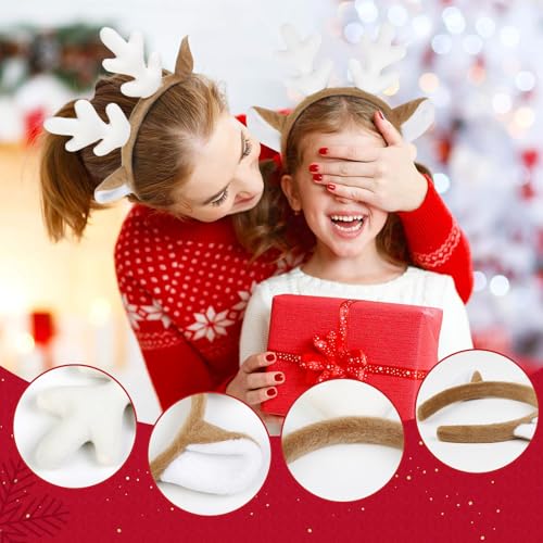Deer Antlers Headband - Reindeer Antler Deer Ears Headbands for Women Deer Costume, Cute Christmas Headbands Accessories for Holiday Party Favors