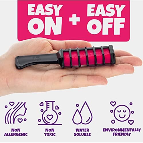 Blue Squid Hair Chalk - Vibrant Temporary Hair Color Combs for Girls & Kids, Washable Hair Dye, Teenage Gift Ideas