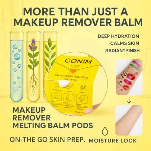 GONIM Cleansing Balm Makeup Remover, Hydrating Facial Cleanser for On-the-Go, Makeup Remover Melting Balm, Travel Size Mini Makeup Cleansing Oil, Travel Essentials for Women, Soothing 3gx15pcs