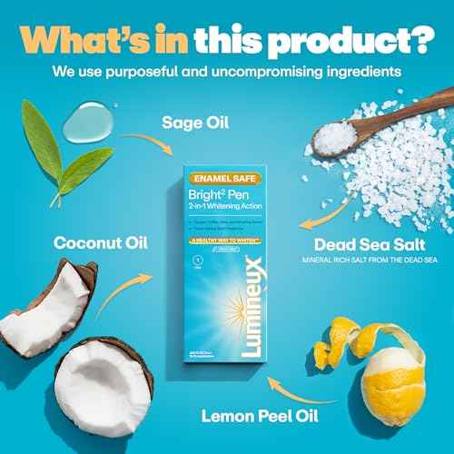 Lumineux 2-in-1 Whitening Pen (1 Pack) Enamel Safe and Clinically Proven to Whiten Without The Sensitivity - Removes Coffee, Tea, and Smoking Stains