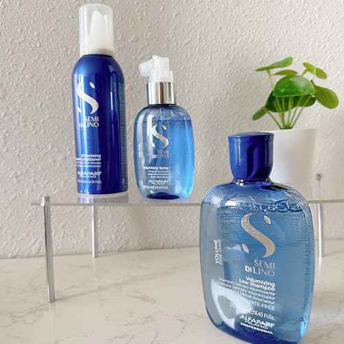 Alfaparf Milano Semi di Lino Volume Gift Set for Fine Hair - Sulfate Free Shampoo, Mousse Conditioner and Volumizing Spray -Adds Intense Volume, Thickness and Body - Anti-Frizz