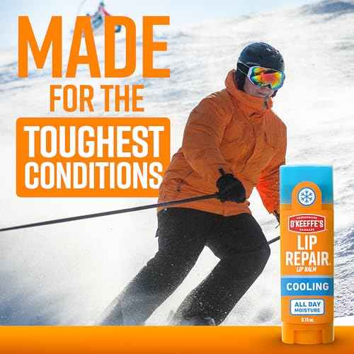 O'Keeffe's Lip Repair Lip Balm With Cooling Relief for Dry, Cracked Lips - Stick (Twin Pack) - Moisturizer for Extremely Cracked, Dry Lips