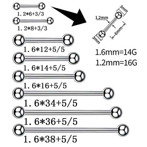 120PCS Body Piercing Kit Nose Stud Piercing Kits for All Body Piercings Stainless Steel Jewelry with 12G 14G 16G Piercing Needles for Ear Cartilage Tragus Nose Septum Lip Nipple Belly Button