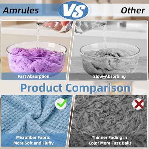 Hair Towel Wrap, 4 Packs 9.8 x 25.6 Inch Towel Turbans for Wet Hair, Dry Hair Towel, Headbands for Curly and Long Hair - Bathroom Must-Have for Ladies