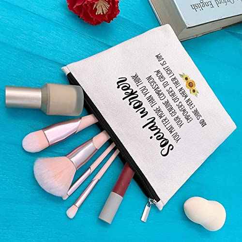 Social Worker Gifts for Women, Social Worker Appreciation Gifts, Retirement Social Work Volunteer Gift, You Matter More Than You Think, Makeup Bag (Y131)