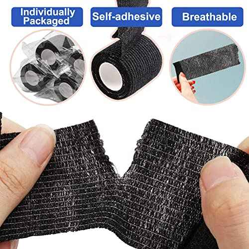 12Pcs Tattoo Grip Tape Machine Gun Wrap Athletic Tattoo Grip Cover Self Adhesive Bandage Wrap Elastic Supplies
