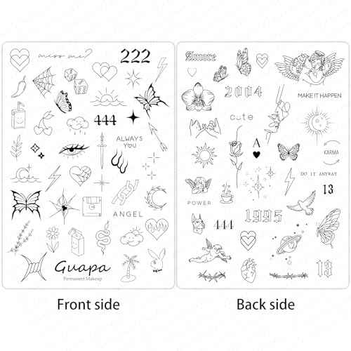Guapa Silicone Practice Skin Double Side Tiny Tattoo Design Pre-Printed Small Tattoo Practice Pad for Tattoo Training