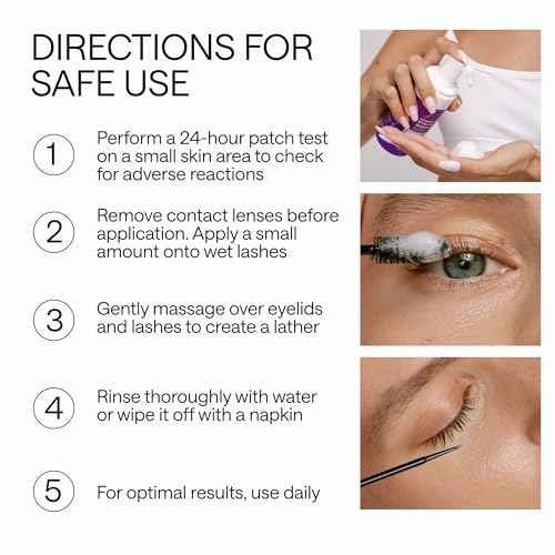 Lash Shampoo Kit with Eyelash Spoolie & Eyelash Shampoo Included - Lash Cleaning Kit for Salon, Home - No Parabens, No Sulfates - Eye Wash Kit with a Brush - 3.38 Fl Oz