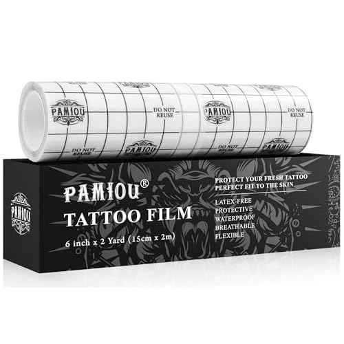 Tattoo Aftercare Second Skin Tattoo Cover Up Patch - 6 Inches x 2 Yards Tattoo Wrap, Breathable, Waterproof, Transparent, Latex-Free Film, Protective Tape for Skin Recovery