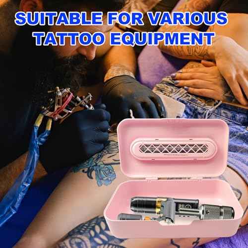 Pink Tattoo Tool Box - Light Design, One-Touch Start, Auto Timer Shutoff - Organizer and Storage for Tattoo Equipment