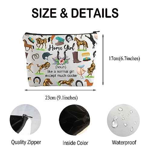 FUSTMW Horses Gifts for Girls Horse Makeup Bag Horse Girl Gifts for Horse Lovers Equestrian Cosmetic Bag Horse Riding Gifts (horse bag)
