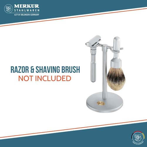 MERKUR Shaving Stand for Razor and Brush in Matt Chrome | Fits 700002 Matt Futur Adjustable Razor | 1700002 Matt Shaving Brush