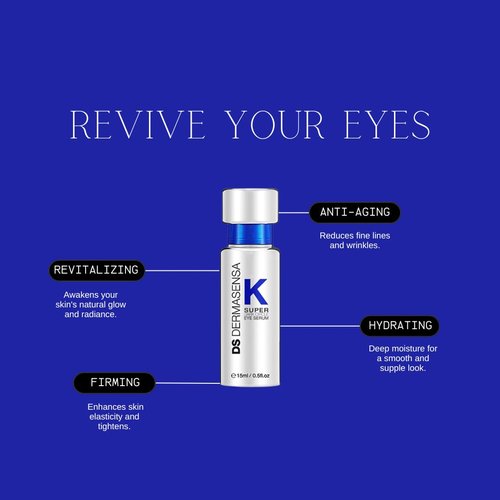 DS Dermasensa K Super Eye Serum, 0.5 fl oz (15ml) – Vitamin K & Arnica Formula for Dark Circles & Puffiness