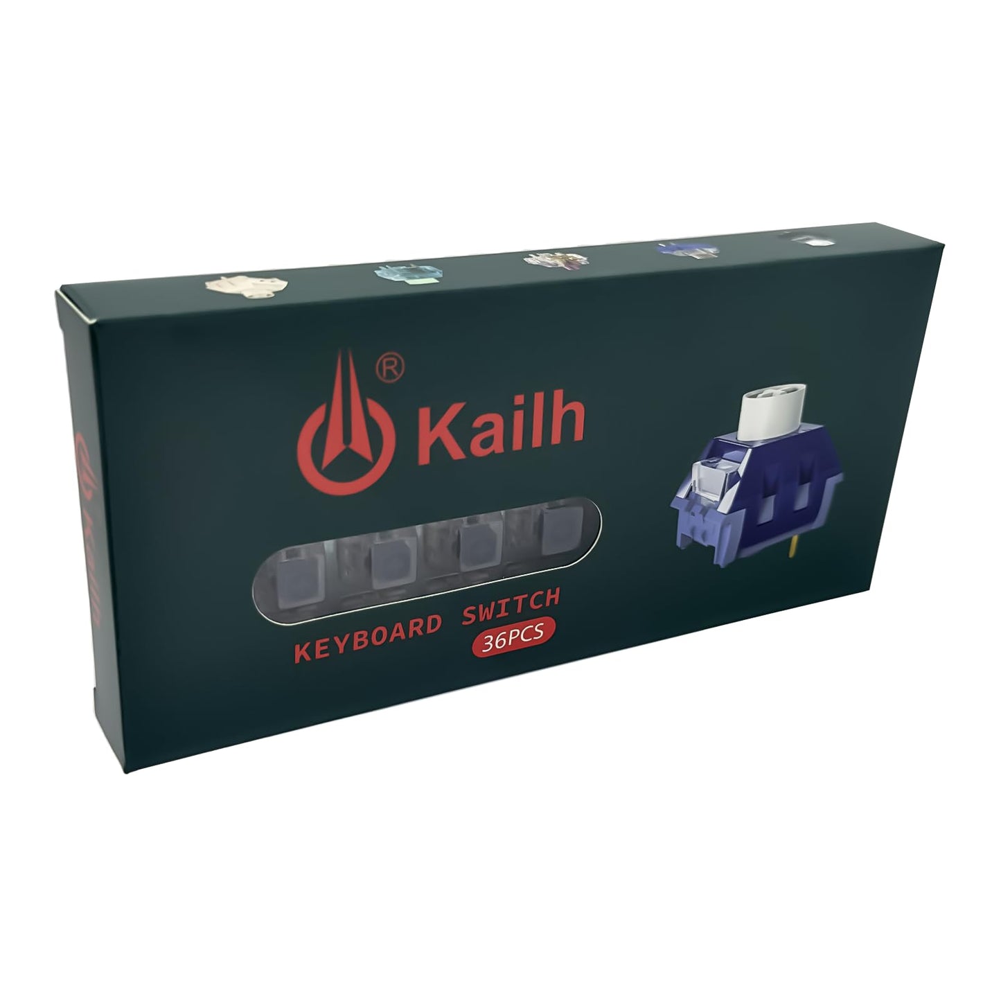 Zjmehty Kailh Box Navy Switches for Mechanical Gaming Keyboard,3-Pin 60gf Clicky/Factory Lubed/IP56 Dust&Waterproof Switches(Kailh Box Navy,36Pcs)