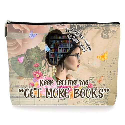 Book Lovers Gifts Cosmetic Makeup Bags, Book Themed Gifts for Readers Librarian College Girls, Zipper Pouch Bag for Women. (072)