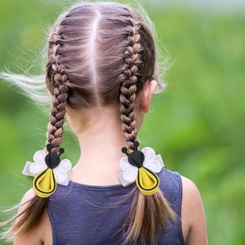 Cute Yellow Hair Clip, Bee Hair Clips, Bee Hair Accessories, Funny Yellow Fabric Spring Hairstyle Barrettes, Birthday, Christmas Gift for Sister, Girlfriend, daughter (2 Pcs)