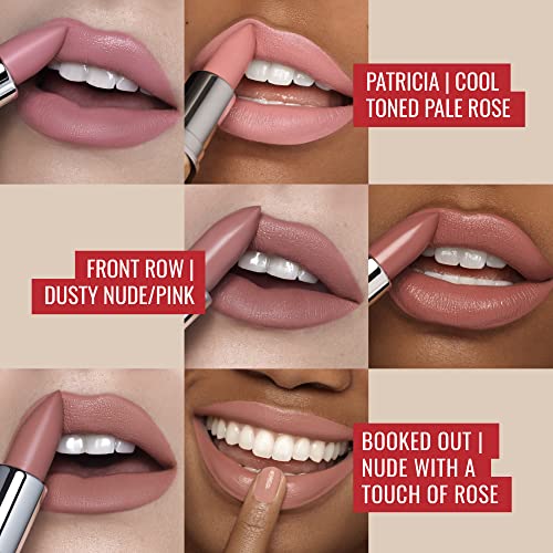 Runway Rogue 90s Vibe Lipstick Trio, Moisturizing Matte Lipstick Set, (¡®Patricia¡¯, ¡®Front Row¡¯, ¡®Booked Out¡¯)